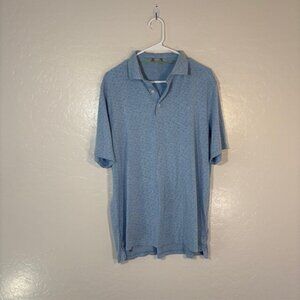 Tasc Performance Polo Shirt Mens Large Blue Dotted Stretch Modal Casual